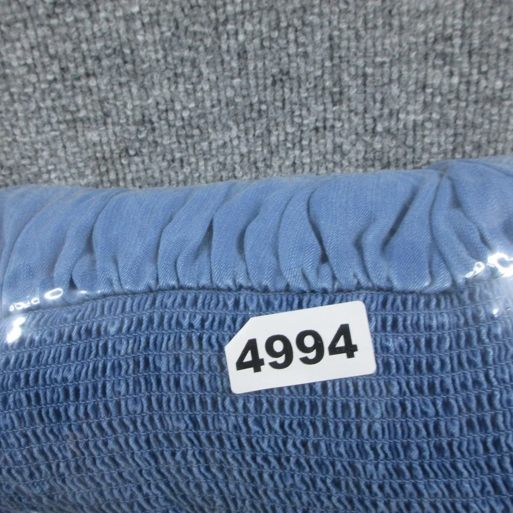 Old Navy Dress Womens XXL Blue Smocked Square Neck 3/4 Puff‎ Sleeve Trapeze Mini